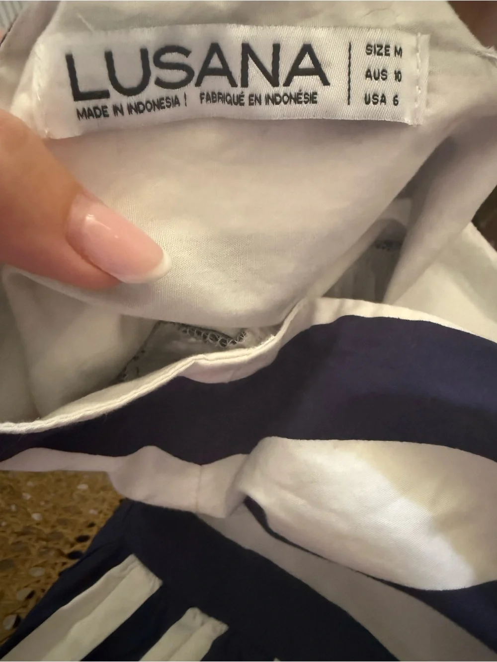 Lusana Oliver Poplin Marine Stripe Skirt - Picture 4 of 6